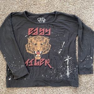 Chaser distressed sweater